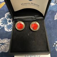 Gemelli made in Italy - argento e pietra lavica