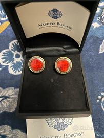 Gemelli made in Italy - argento e pietra lavica