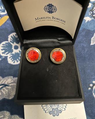 Gemelli made in Italy - argento e pietra lavica