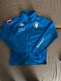Felpa Pile da sci Kappa FISI blu azzurro Italia L