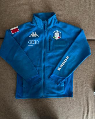 Felpa Pile da sci Kappa FISI blu azzurro Italia L