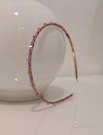 Cerchietto per pattinaggio con strass e perline 🌸