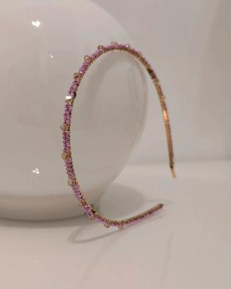 Cerchietto per pattinaggio con strass e perline 🌸