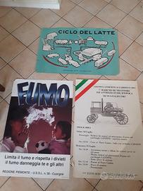 3 manifesto pannello didattico vintage 