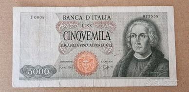 CINQUEMILA 5000 LIRE COLOMBO 1° TIPO UNA CARAVELLA