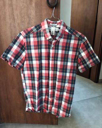 Camicia a quadri rossa e blu, taglia M