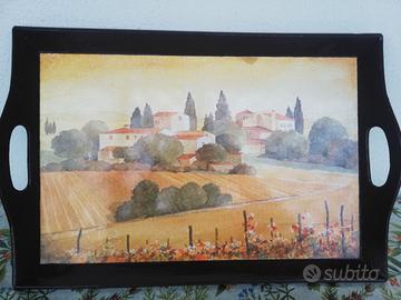 Vassoio in legno con stampa Roma