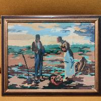 Quadro Punto a Croce 40x50cm, con cornice legno