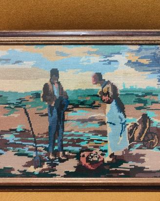 Quadro Punto a Croce 40x50cm, con cornice legno