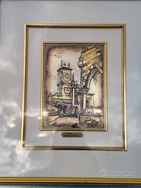 Quadro Udine in argento castello p.liberta