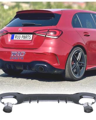 DIFFUSORE MERCEDES CLASSE A W177 18- AMG NERO LUCI