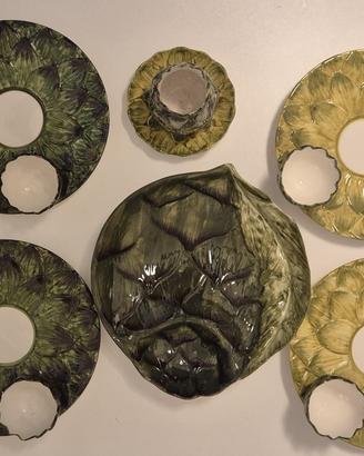 Servizio di piatti per carciofi in ceramica