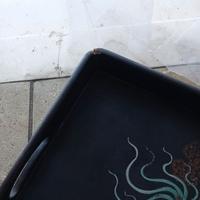 vassoio dipinto a mano in legno 