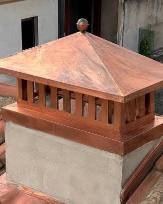 Comignolo/cappello per camino in rame