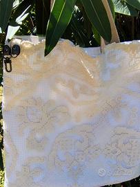 Borsa stile Dote bags in cotone grezzo bianco