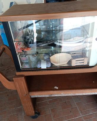 vetrina  frigo  con carrello