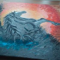 Quadro acrilico cavallo