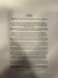 Ipad pro 11-inch (4th generation) Wi-Fi + cellular