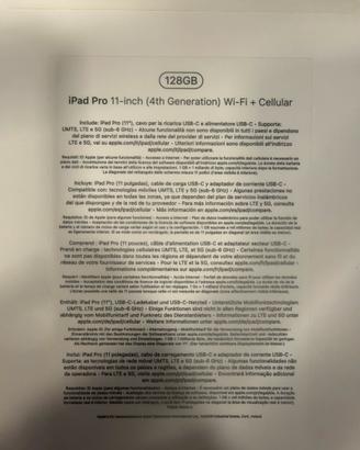 Ipad pro 11-inch (4th generation) Wi-Fi + cellular