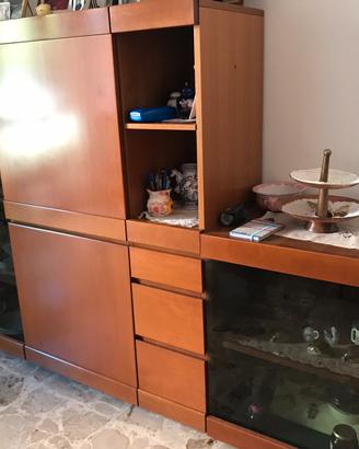 Soggiorno massello cigliegio e 2 divani a 2 posti