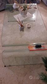 Tavolino da salotto in cristallo curvato