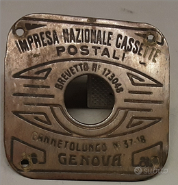 Placca cassetta postale anno 1955