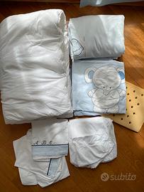 Piumone, coperta e lenzuolo lettino per bambino