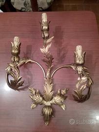 2 lampadari applique dorati