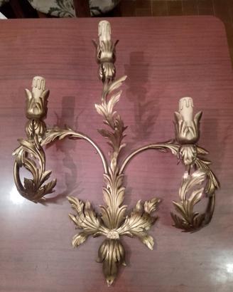 2 lampadari applique dorati