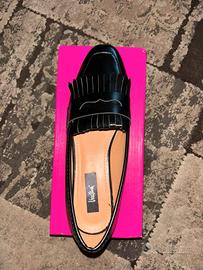 Mocassino Nero con Frange