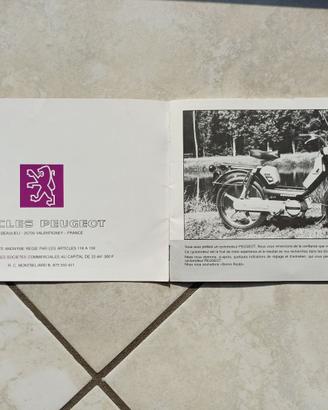Peugeot 105 ciclomotore libretto uso manutenzione
