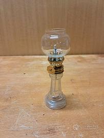Lampada ad olio in vetro e ottone