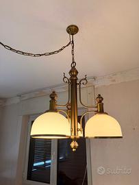 Lampadario a sospensione in ottone
