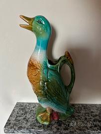 Brocca Vaso maiolica a forma di anatra