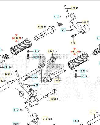 Gommino pedana ant Kawasaki EN500 340281414