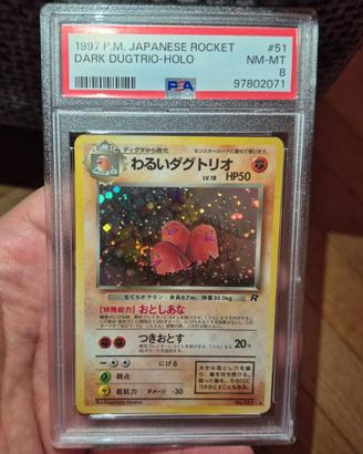 Dark Dugtrio Holo PSA 8 NM-MT Team Rocket Giappone