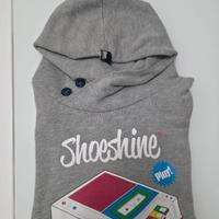 Felpa Shoeshine grigia con cappuccio