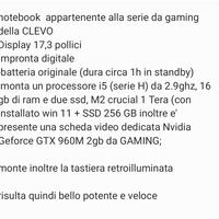 notebook portatile Gaming clevo potente e veloce