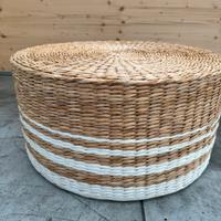 Tavolino pouf rotondo rattan