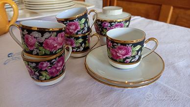Servizio caffè porcellana e oro zecchino 