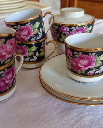 Servizio caffè porcellana e oro zecchino 