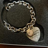 Bracciale della OPS, con cuore pendente  argento