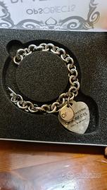 Bracciale della OPS, con cuore pendente  argento