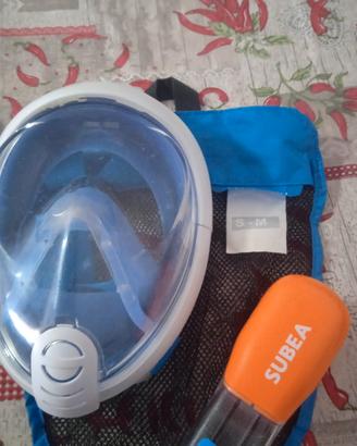 maschera completa per snorkelling 