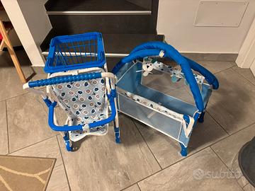 Cicciobello lettino e carrello spesa