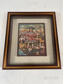 Quadro dipinto andino stile Cusqueño vintage
