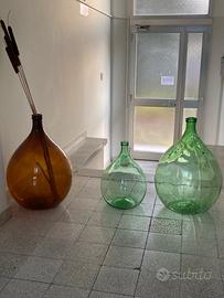 Boccioni damigiane vetro varie miaure due colori