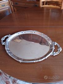 Vassoio grande in acciaio e vassoio ottagonale