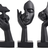 Decorazione per la casa statua nera volto donna