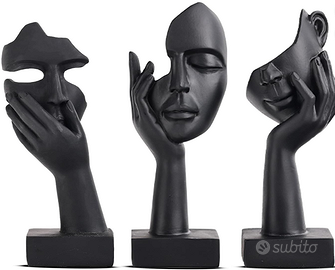 Decorazione per la casa statua nera volto donna